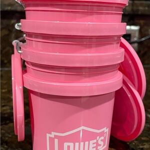 Pink Lowe's Storage Buckets